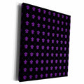3dRose Dark Purple Diamond Background With Fleur De Lis... - Museum Grade Canvas Wrap (cw_124512)
