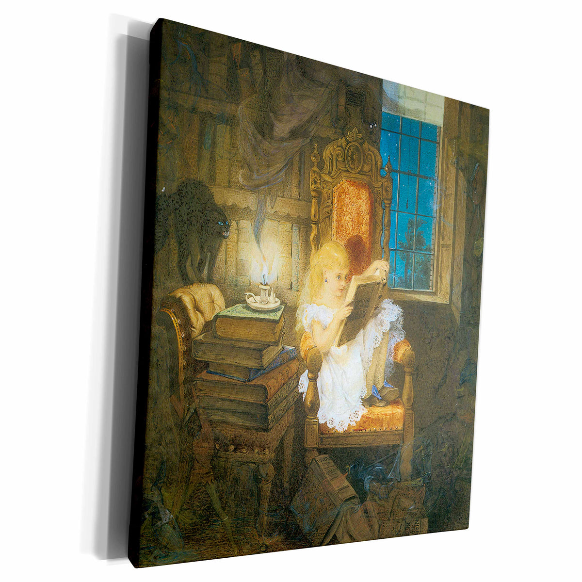 3dRose Wonderland Adelaide Claxton Girl Reading by... - Museum Grade Canvas Wrap (cw_126273)