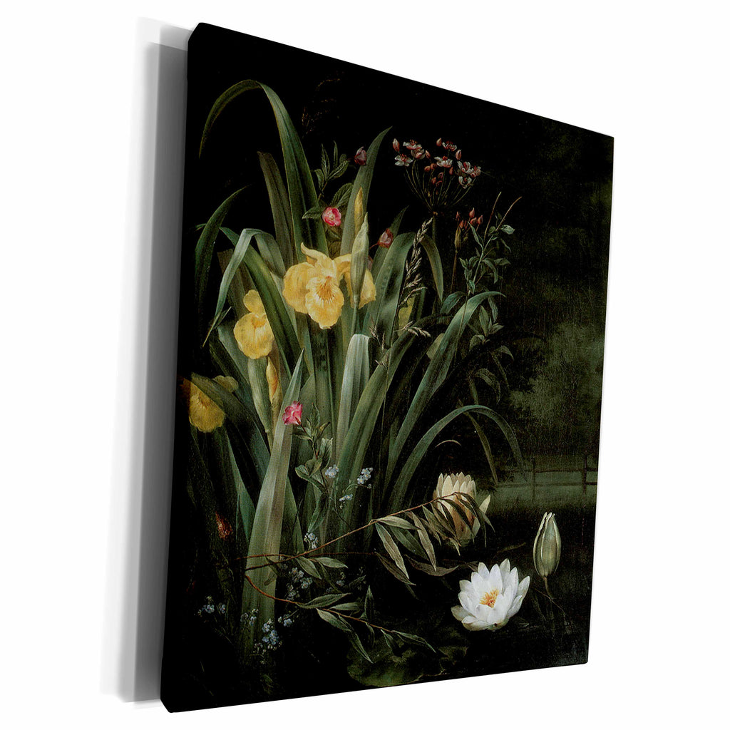 3dRose A Lily Pond by Hermania Sigvardine Neergard Iris and... - Museum Grade Canvas Wrap (cw_126501)