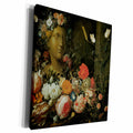 3dRose Flowers round a Classical Bust by Nicholaes Van... - Museum Grade Canvas Wrap (cw_126526)
