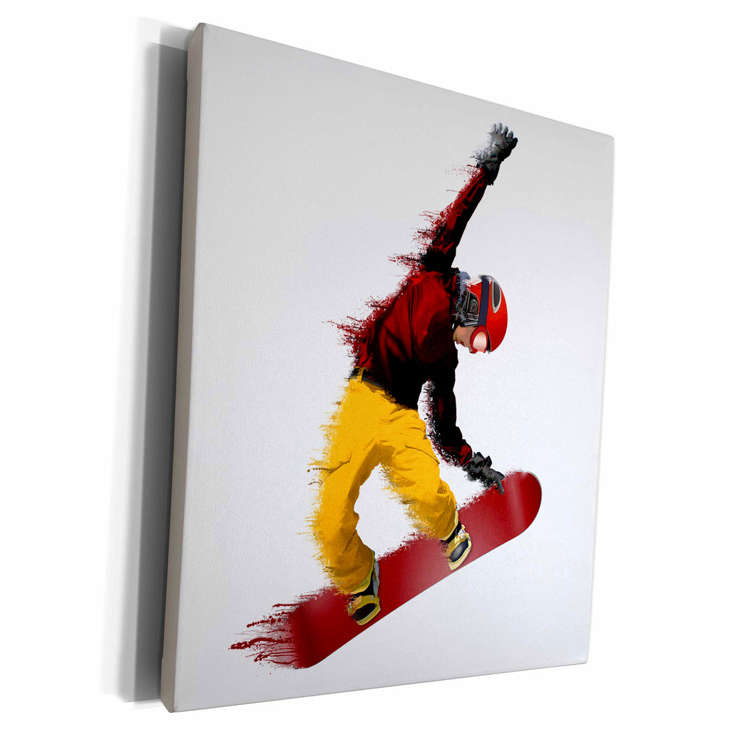 3dRose Boehm Graphics Illustration - Snowboarder - Museum Grade Canvas Wrap (cw_12655)