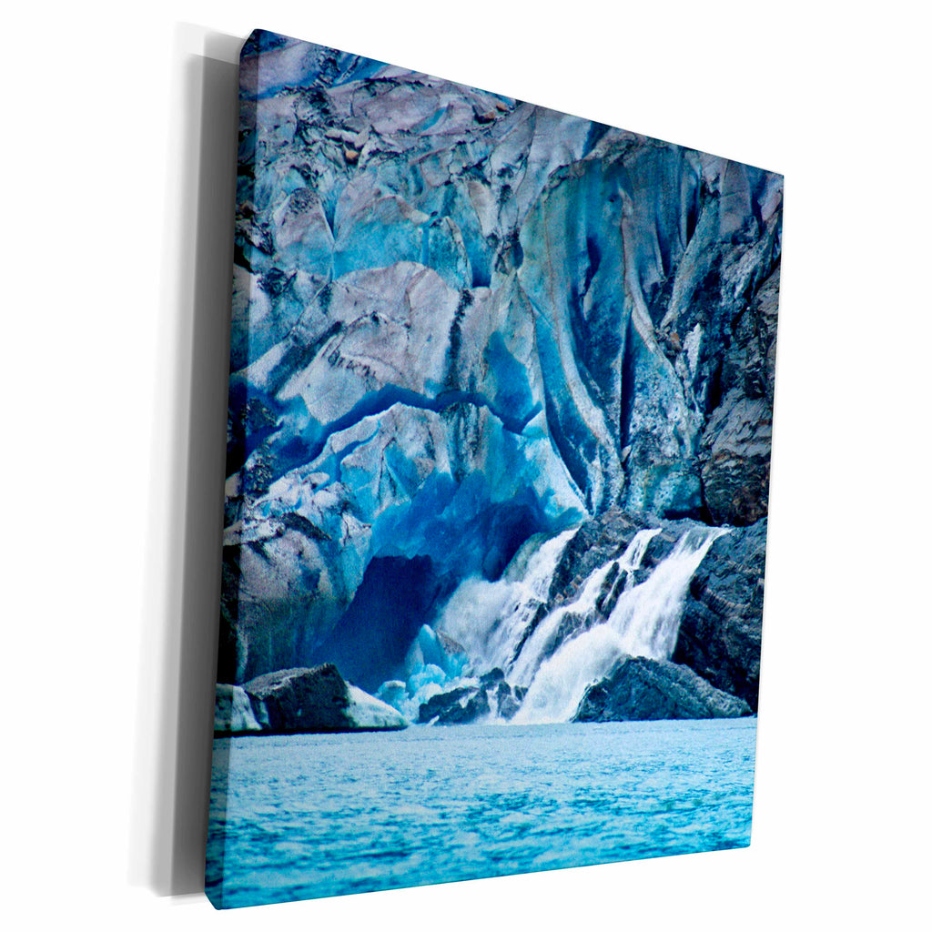 3dRose Mendenhall Glacier Alaska Waterfall - Museum Grade Canvas Wrap (cw_12660)