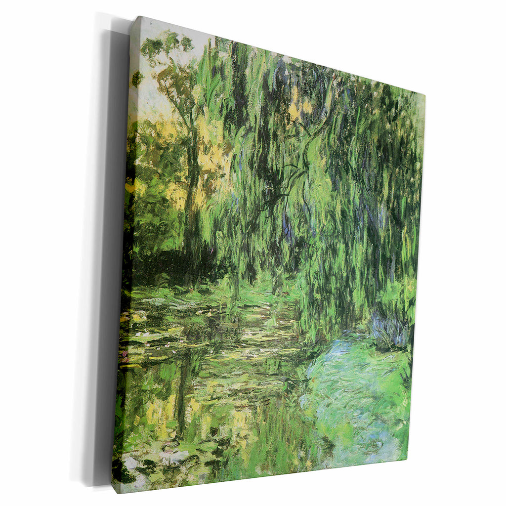 3dRose View of the Water Lily Pond with Willow Tree by... - Museum Grade Canvas Wrap (cw_126645)