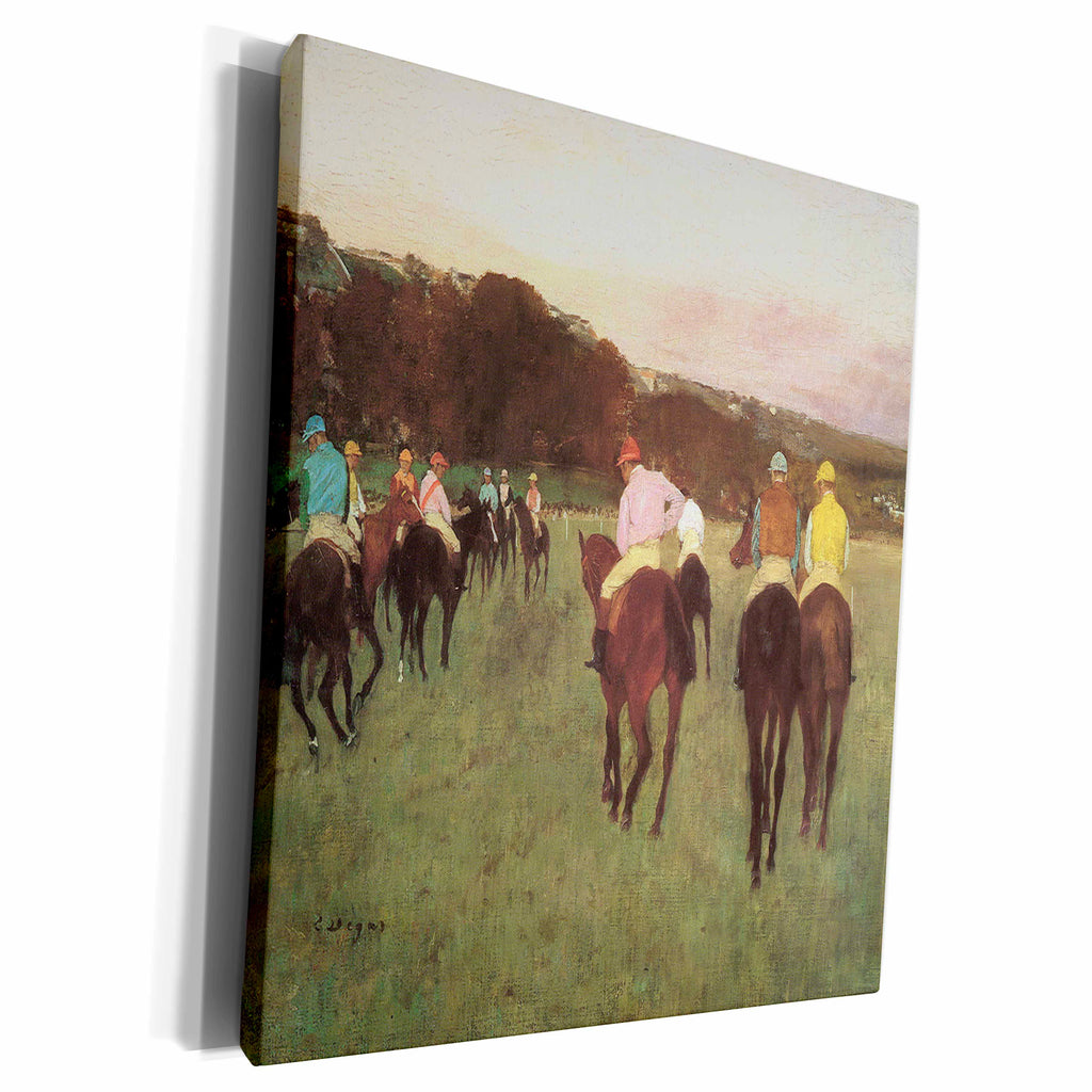3dRose Racehorses at Longchamp by Edgar Degas - Museum Grade Canvas Wrap (cw_126963)