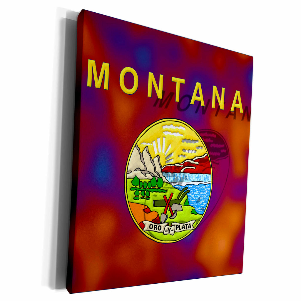 3dRose Edmond Hogge Jr States - Montana State Flag - Museum Grade Canvas Wrap (cw_127659)