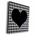3dRose Houndstooth and Black Heart - Museum Grade Canvas Wrap (cw_128495)