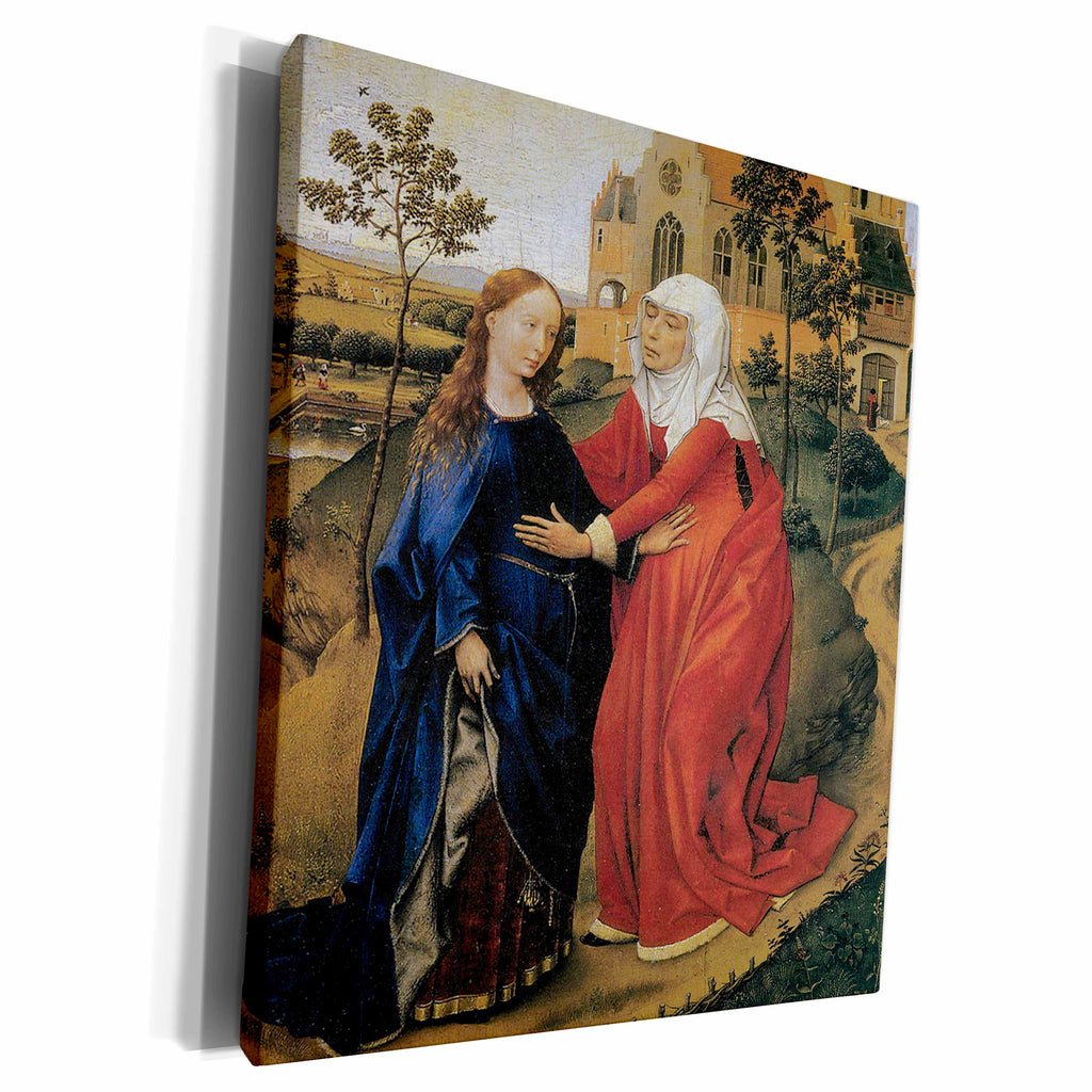 3dRose Visitation of Mary by Rogier Van Der Weyden - Museum Grade Canvas Wrap (cw_130024)