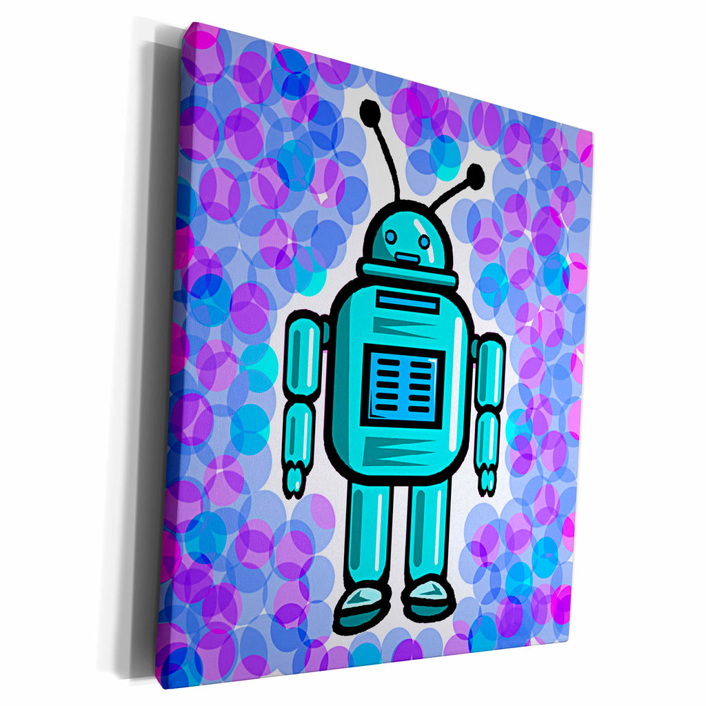 3dRose Kids Stuff - Robot - Museum Grade Canvas Wrap (cw_1303)