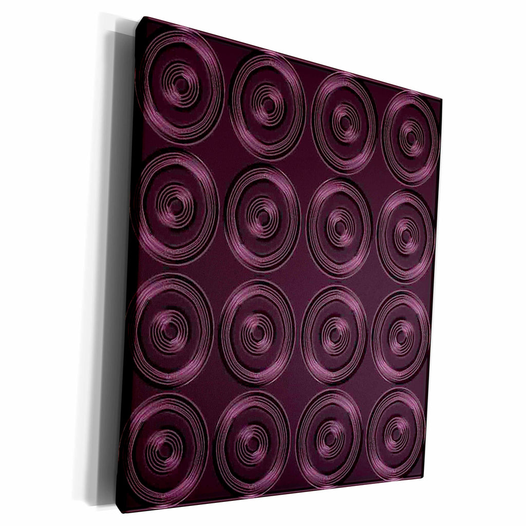 3dRose Deep Purple Circle Patterns - Museum Grade Canvas Wrap (cw_130732)