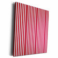 3dRose Red and White Vertical Striped Pattern - Museum Grade Canvas Wrap (cw_130748)