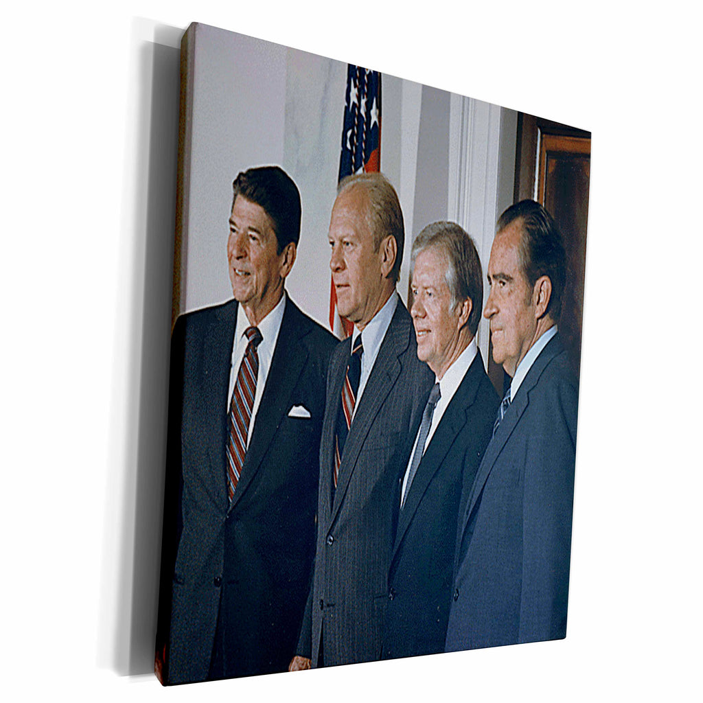 3dRose Former Presidents Ronald Reagan, Gerald Ford, Jimmy... - Museum Grade Canvas Wrap (cw_130873)