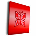 3dRose Deniska Designs Butterfly - Red Butterfly on Red - Museum Grade Canvas Wrap (cw_13097)