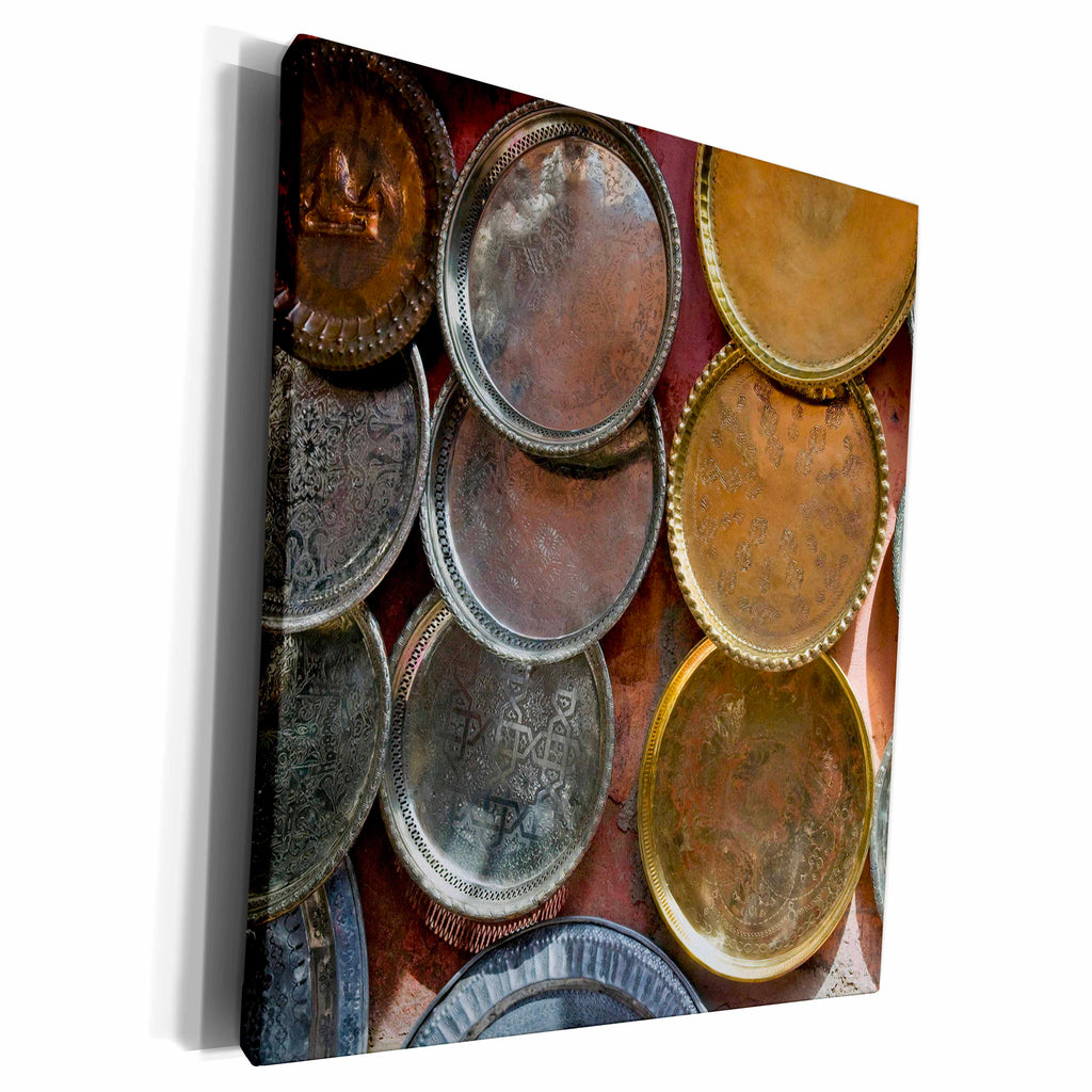 3dRose Brass plates for sale, Marrakech, Morocco - AF29... - Museum Grade Canvas Wrap (cw_132012)