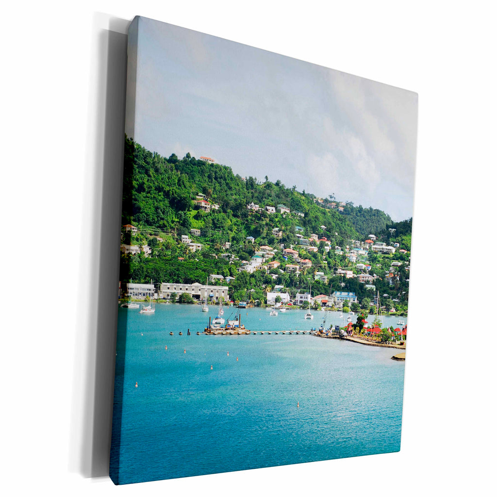 3dRose Grenada, St George, Carenage, Residential area, bay -... - Museum Grade Canvas Wrap (cw_134844)