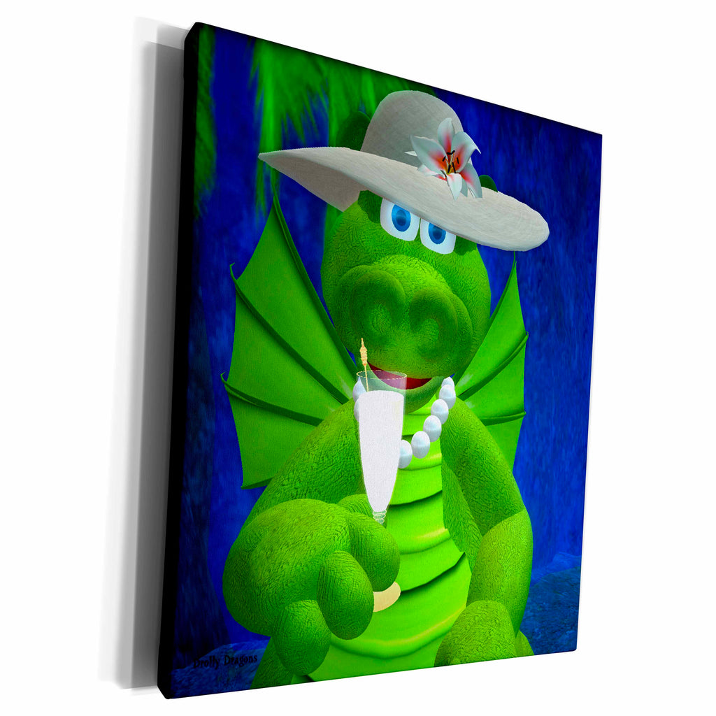 3dRose Drolly Dragons Charming Lady - Museum Grade Canvas Wrap (cw_13545)