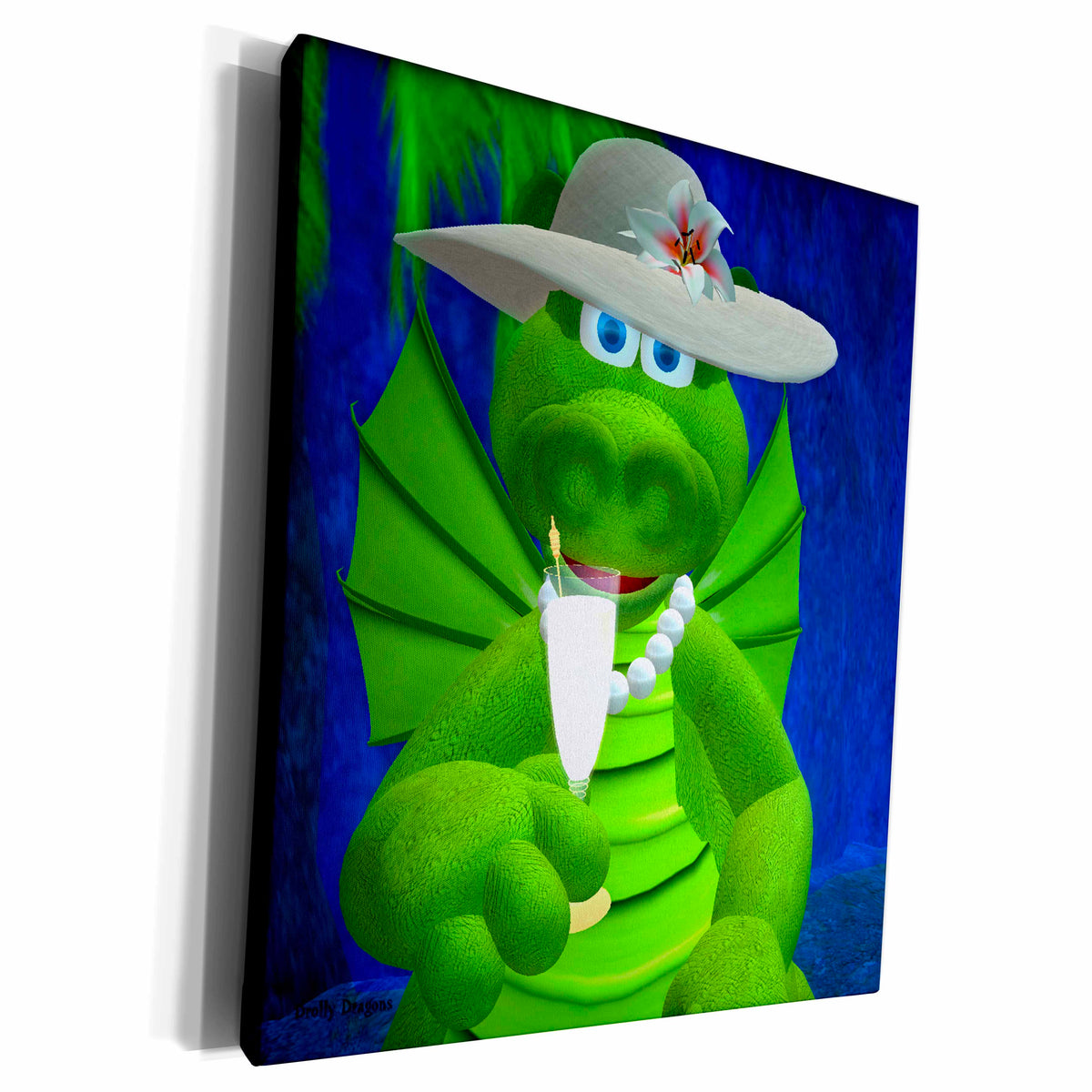 3dRose Drolly Dragons Charming Lady - Museum Grade Canvas Wrap (cw_13545)