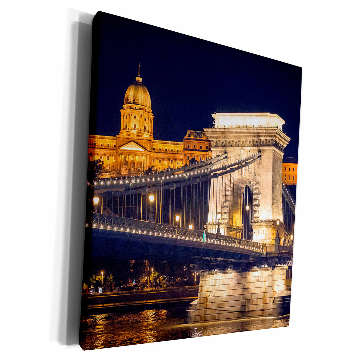 3dRose Hungary, Budapest, Chain Bridge, Danube River - EU13... - Museum Grade Canvas Wrap (cw_137358)