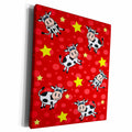 3dRose Happy Cow Boy Print Red - Museum Grade Canvas Wrap (cw_13845)