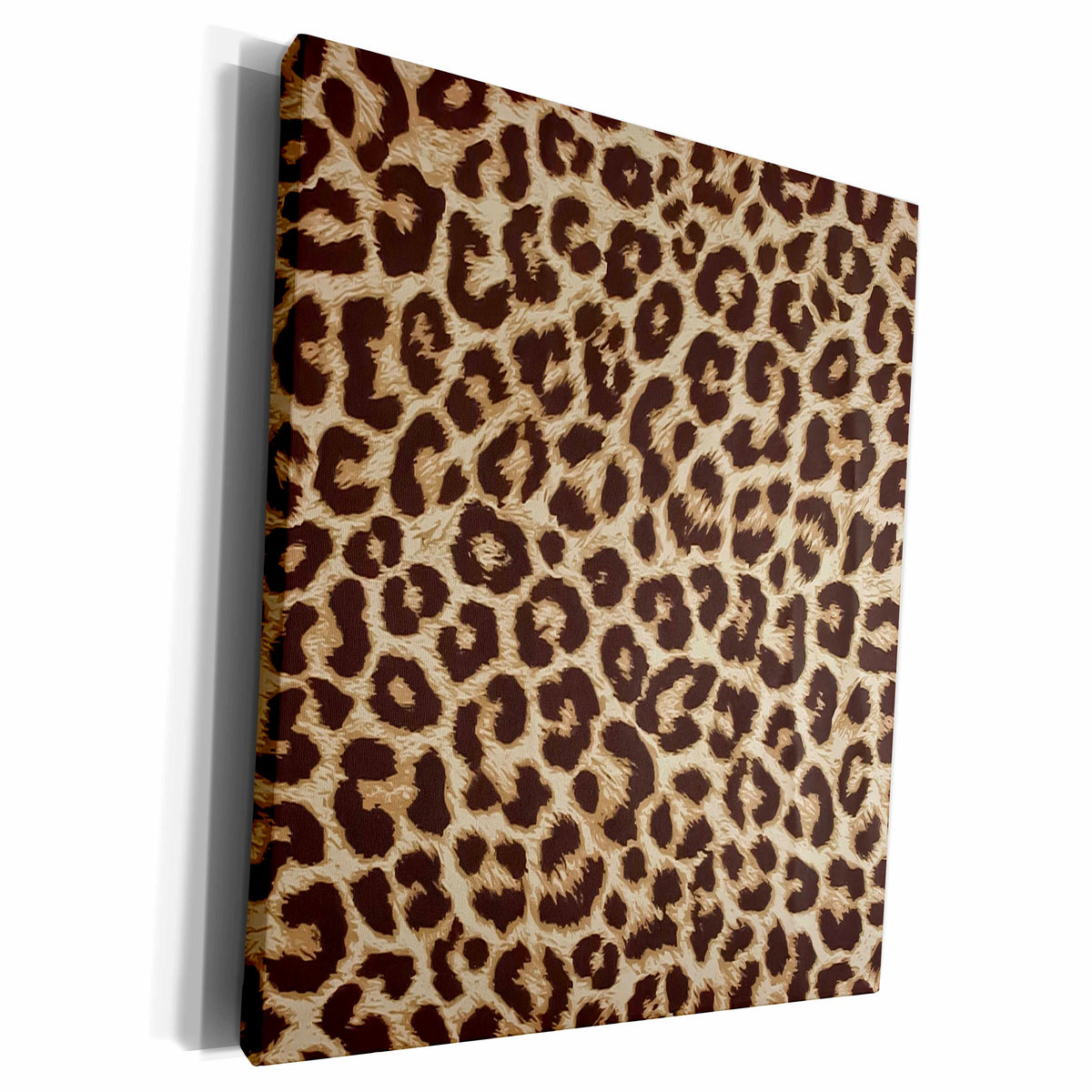 3dRose RAB Rockabilly Brown and Tan Leopard Print - Museum Grade Canvas Wrap (cw_14045)