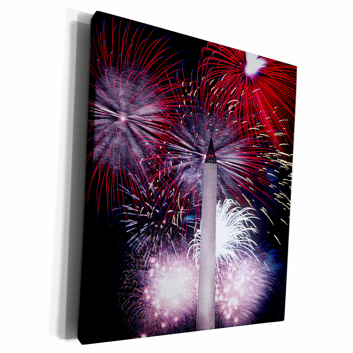 3dRose Washington Monument Fireworks - Museum Grade Canvas Wrap (cw_14249)