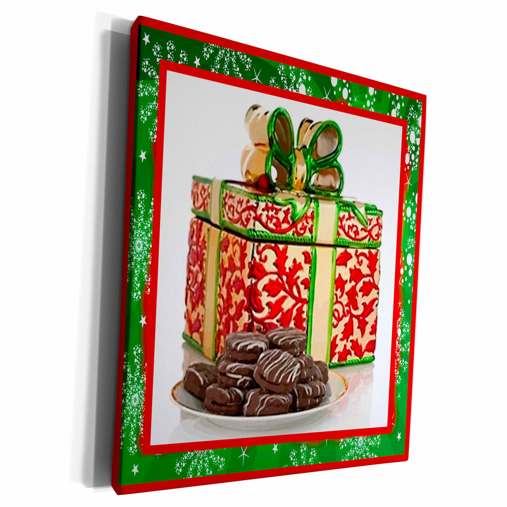 3dRose Red Christmas Cookie Jar - Museum Grade Canvas Wrap (cw_14930)