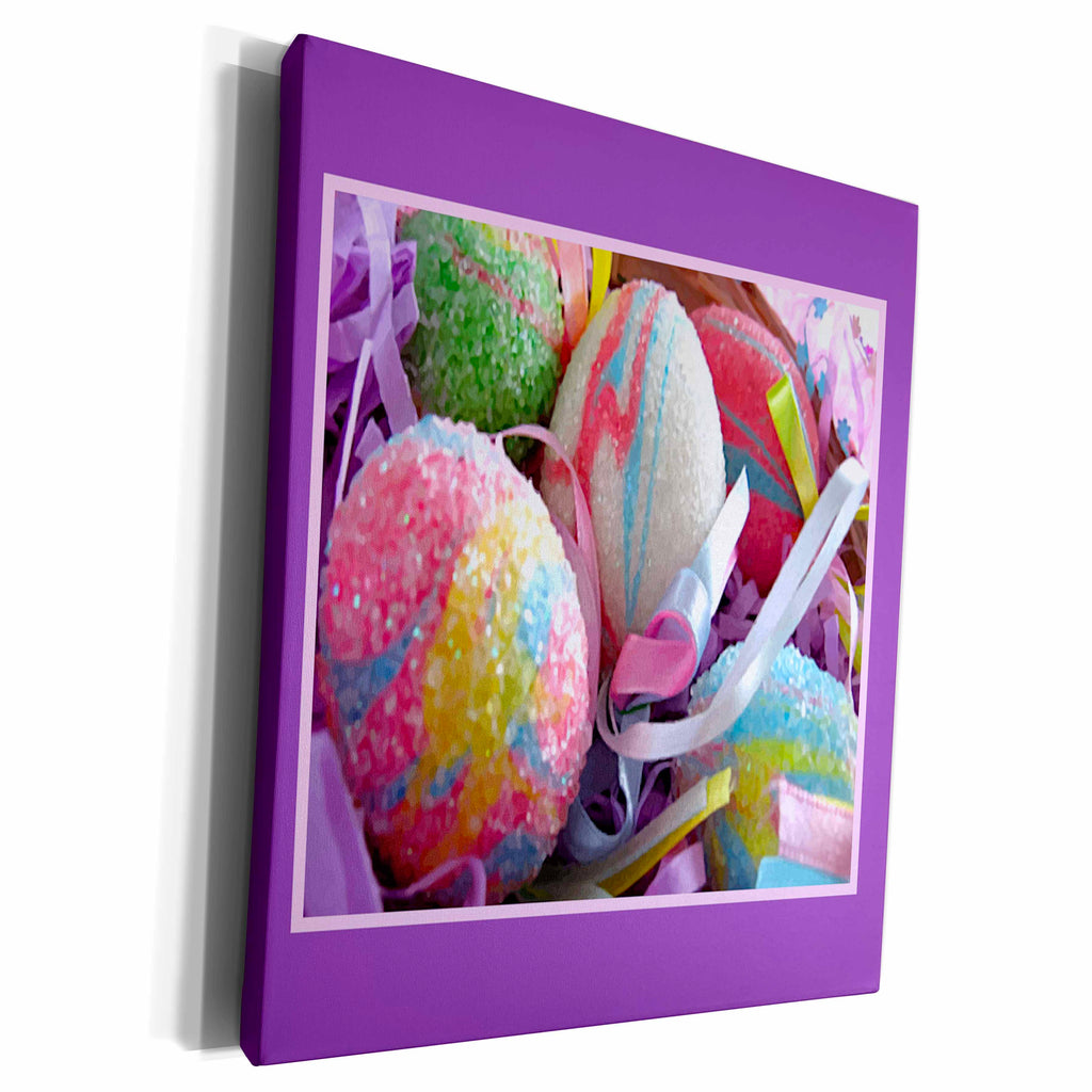 3dRose Sparkly Easter Eggs - Museum Grade Canvas Wrap (cw_14947)