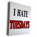 3dRose EvaDane - Funny Quotes - I hate Tuesdays - Museum Grade Canvas Wrap (cw_149800)