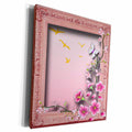 3dRose Frames in pinks and pretty flowers designer original... - Museum Grade Canvas Wrap (cw_150935)