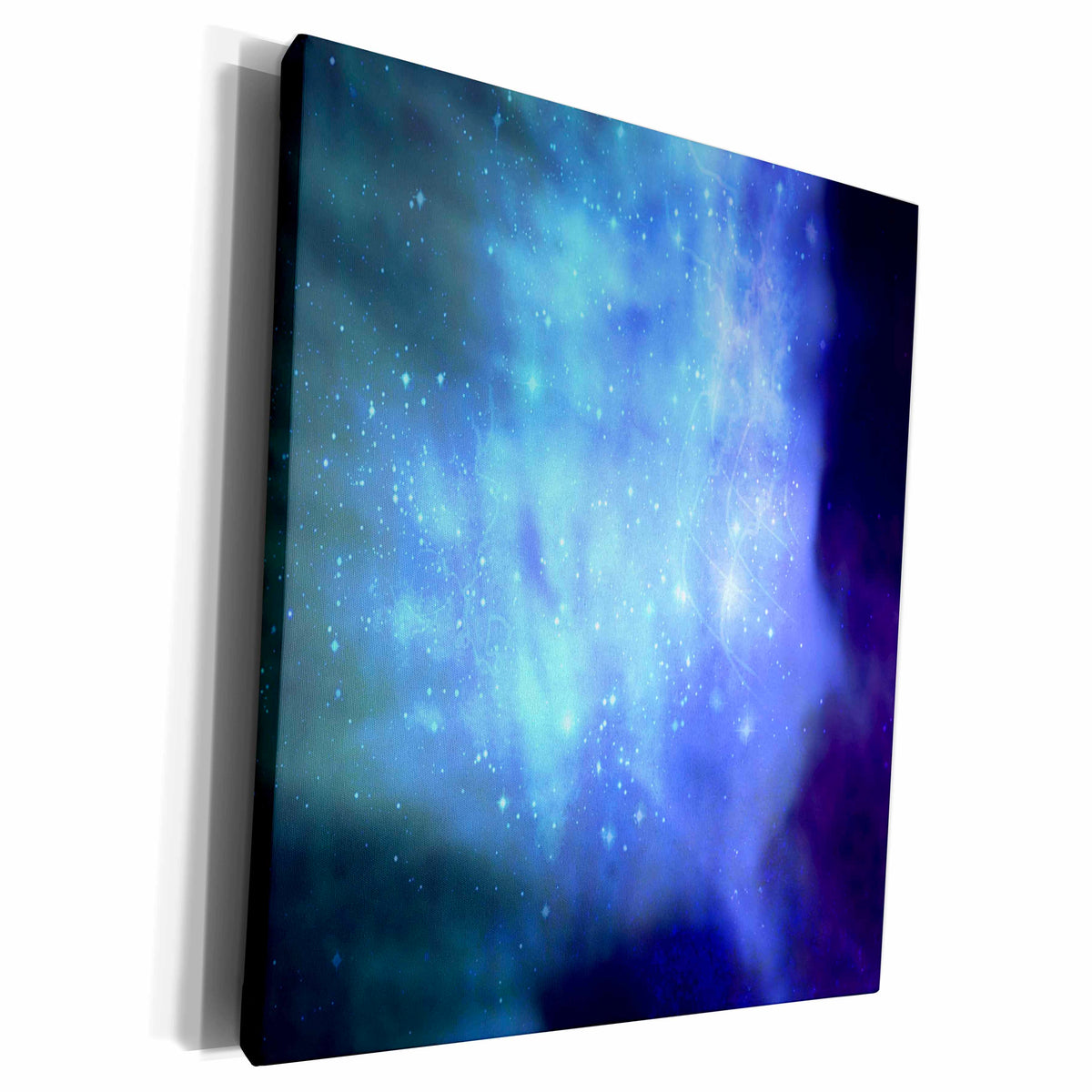 3dRose Blue space with stars - outer space texture - magical... - Museum Grade Canvas Wrap (cw_151332)