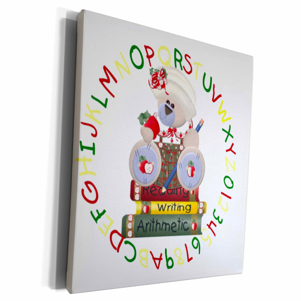 3dRose TNMGraphics Animals - Alphabet Bear - Museum Grade Canvas Wrap (cw_151862)