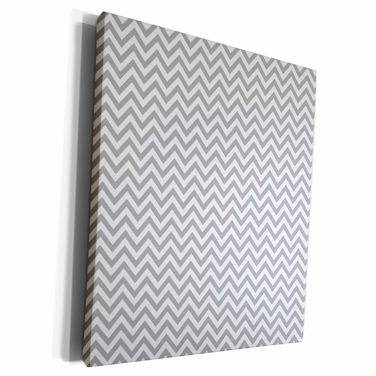 3dRose Grey and White Girly chic chevron zigzag - Museum Grade Canvas Wrap (cw_151980)