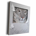 3dRose Snow Leopard, Happy Holidays - Museum Grade Canvas Wrap (cw_15200)
