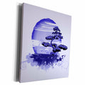 3dRose Asian Blue Tree On A Bright Blue Moon - Museum Grade Canvas Wrap (cw_152479)