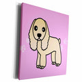 3dRose Cute Buff Cocker Spaniel Pink with Pawprints - Museum Grade Canvas Wrap (cw_15339)