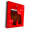 3dRose Cute Chocolate Cocker Spaniel Red Paw Background with... - Museum Grade Canvas Wrap (cw_15355)