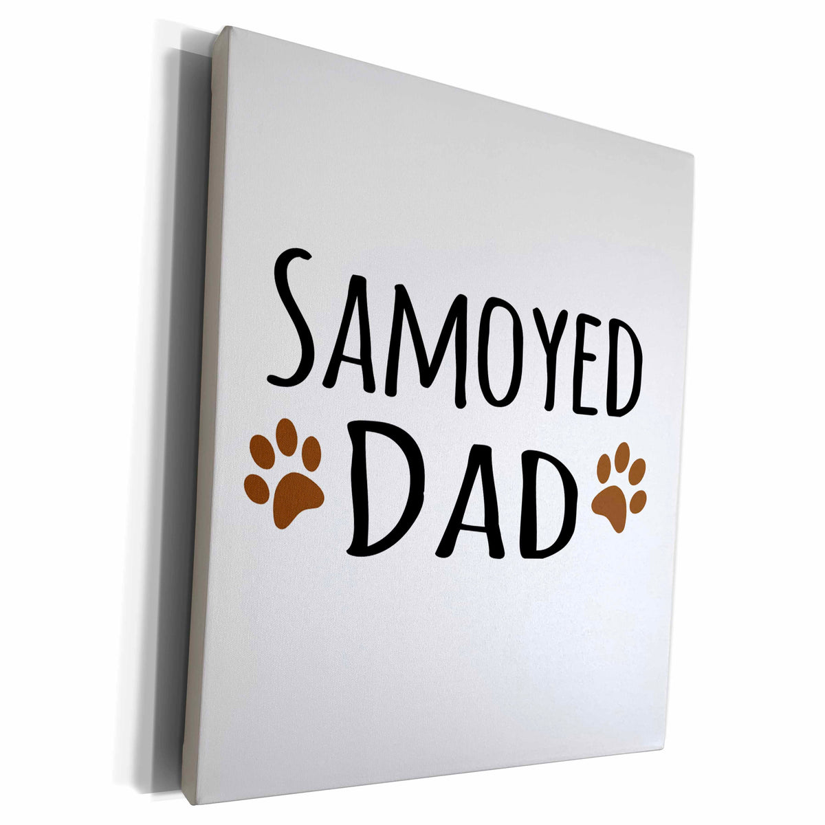 3dRose Samoyed Dog Dad - Doggie by breed - muddy brown paw... - Museum Grade Canvas Wrap (cw_153975)