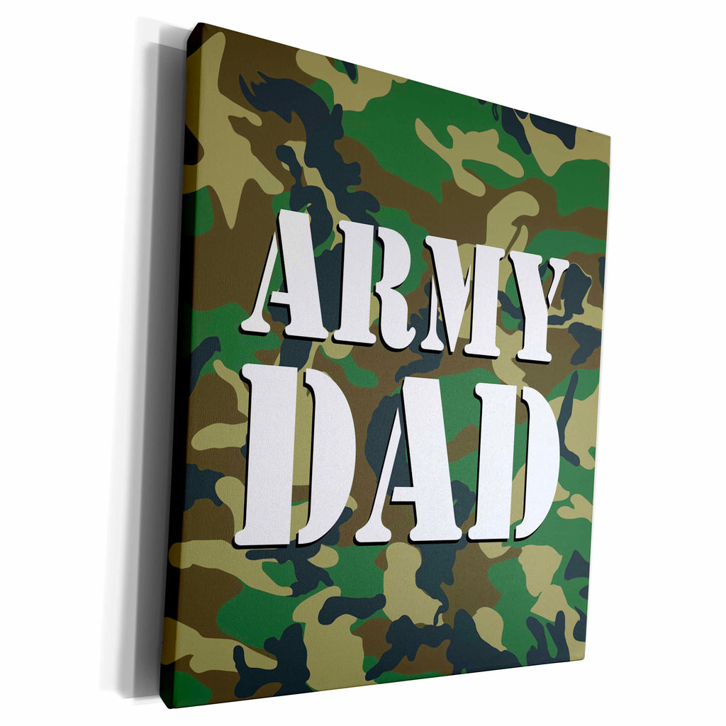 3dRose Army Dad Green Camouflage - Museum Grade Canvas Wrap (cw_15404)