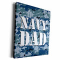 3dRose Navy Dad Blue Camouflage - Museum Grade Canvas Wrap (cw_15406)