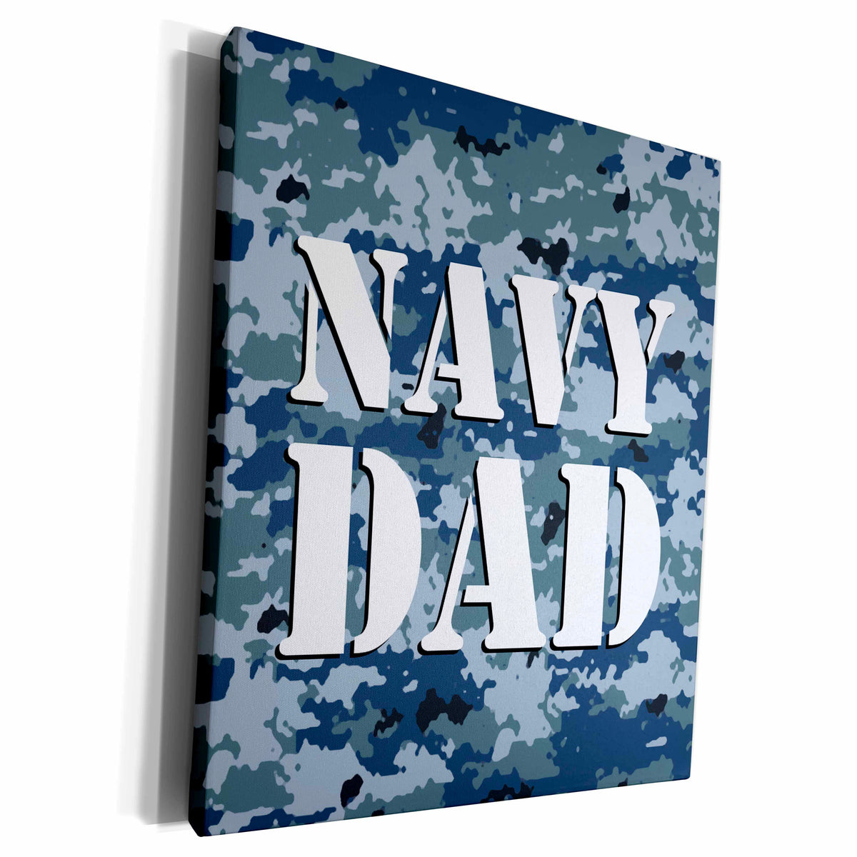 3dRose Navy Dad Blue Camouflage - Museum Grade Canvas Wrap (cw_15406)