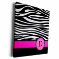 3dRose Letter D monogrammed black and white zebra stripes... - Museum Grade Canvas Wrap (cw_154275)