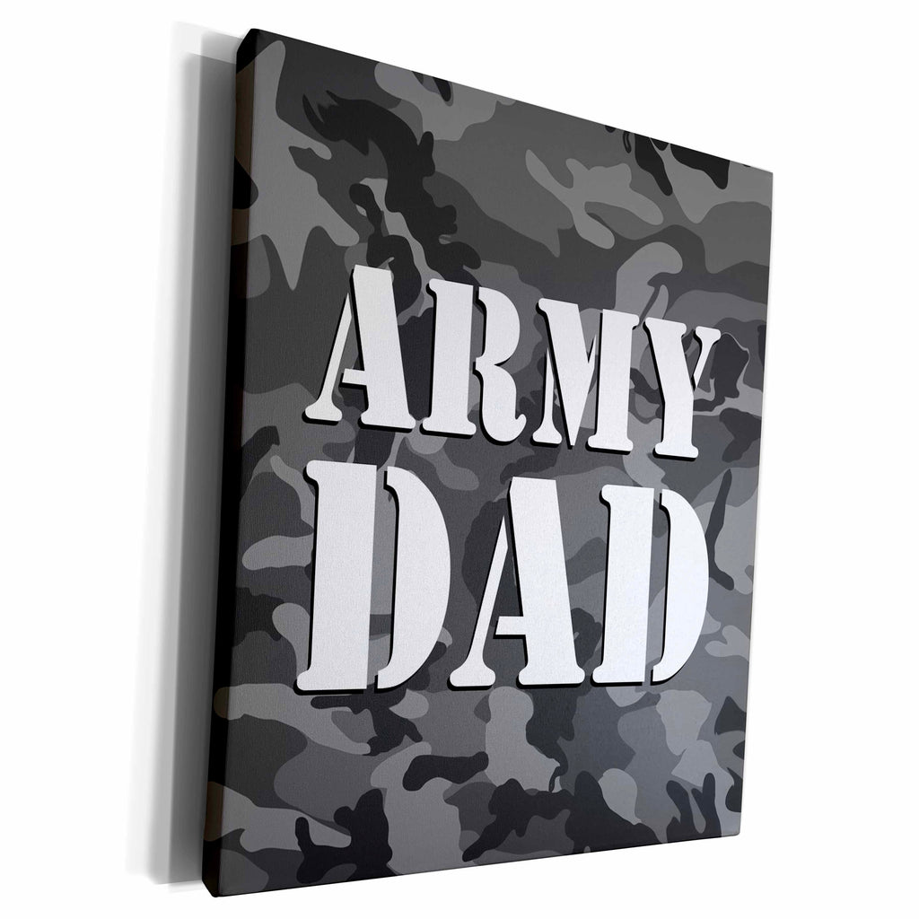 3dRose Army Dad Grey Camouflage - Museum Grade Canvas Wrap (cw_15428)
