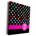 3dRose Letter Z monogrammed on rainbow polka dots pattern... - Museum Grade Canvas Wrap (cw_154323)