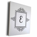 3dRose Initial letter E personal monogrammed fancy black and... - Museum Grade Canvas Wrap (cw_154328)