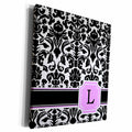 3dRose Personal initial L monogrammed pink black and white... - Museum Grade Canvas Wrap (cw_154387)