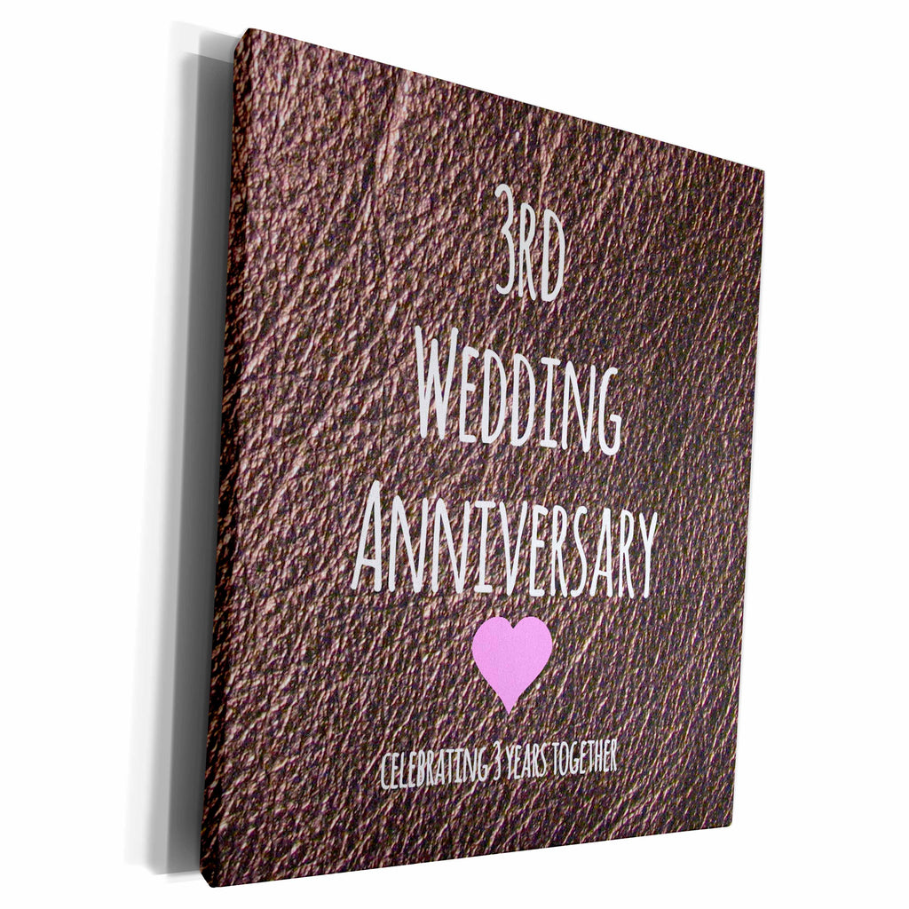3dRose Museum Grade Canvas Wrap - Leather celebrating 3rd Wedding Collection