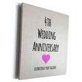 3dRose Museum Grade Canvas Wrap - 4th Wedding Celebrating 4 Years Linen Design
