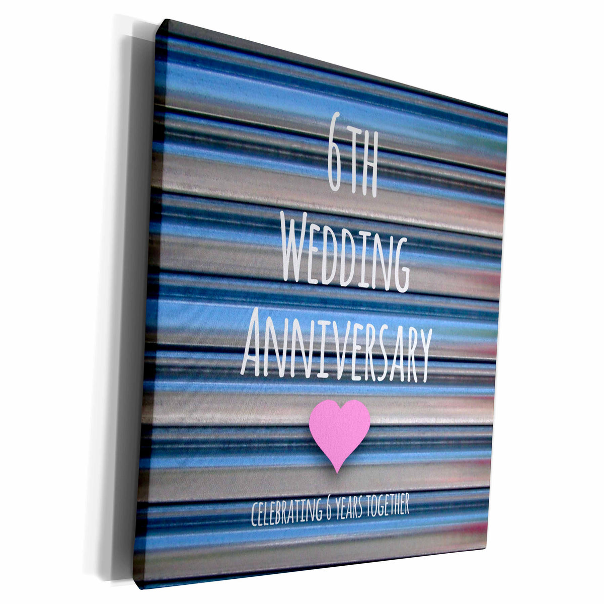 3dRose Museum Grade Canvas Wrap - 6th Wedding Iron Celebration Collection
