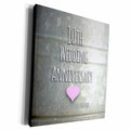 3dRose Museum Grade Canvas Wrap - Tin Celebrating 10 Years, 10th Wedding Celebration