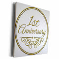 Museum Grade Canvas Wrap - Gold Text for Celebrating 1st Milestone - 3dRose Collection