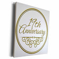 3dRose Museum Grade Canvas Wrap 19th Celebration - Gold Text - Museum Collection